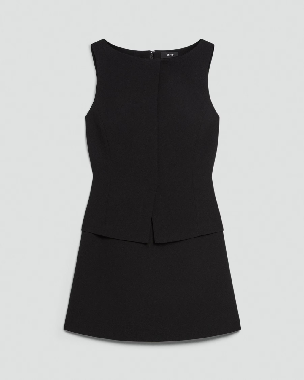 Sleeveless Boat-Neck A-Line Mini Dress