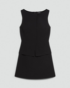 Sleeveless Boat-Neck A-Line Mini Dress