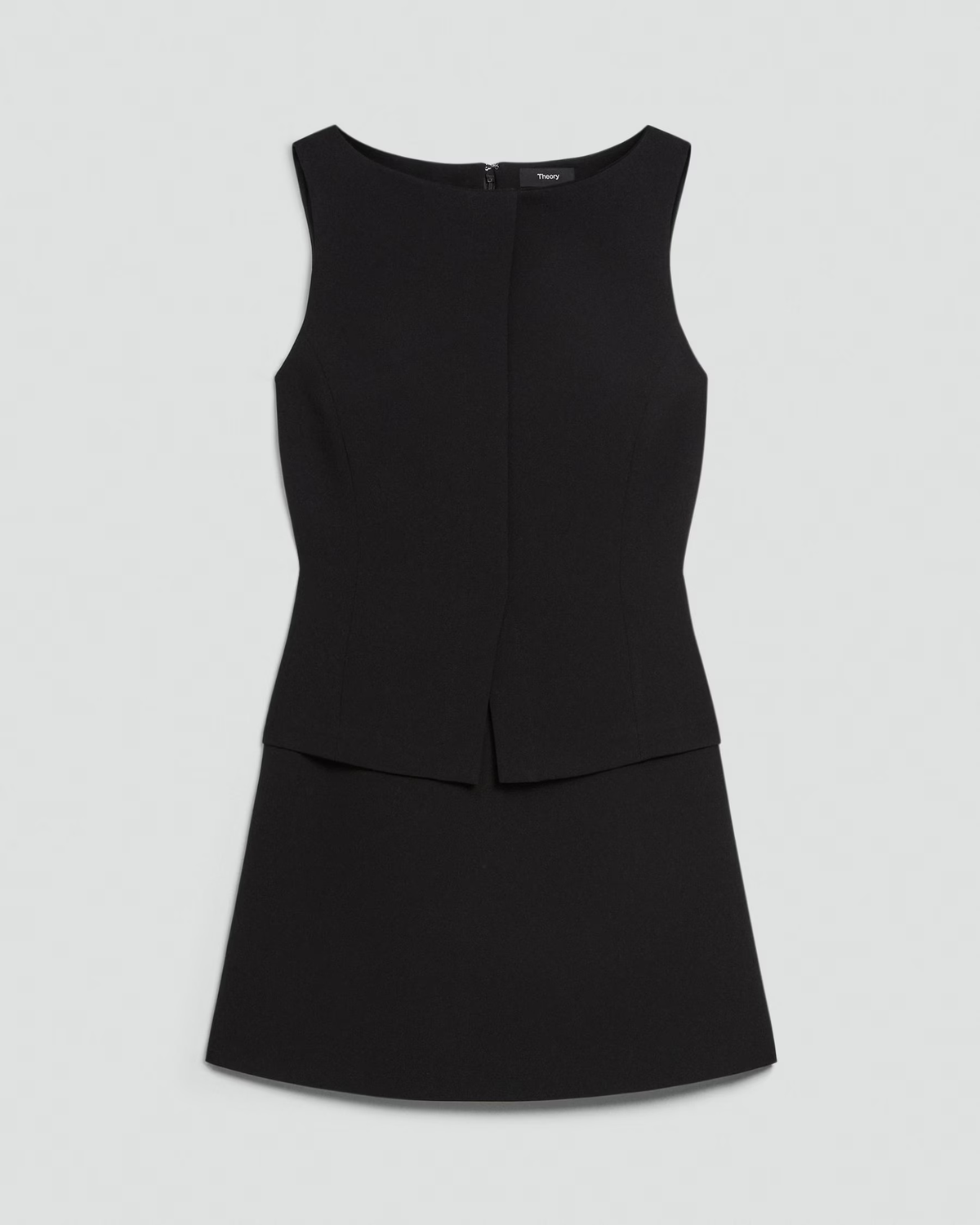 Sleeveless Boat-Neck A-Line Mini Dress