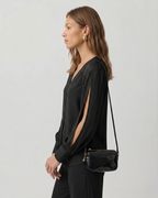 Relaxed V-Neck Silk Georgette Blouse