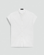 Slim-Fit Cap-Sleeve Poplin Shirt