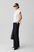 Slim-Fit Cap-Sleeve Poplin Shirt