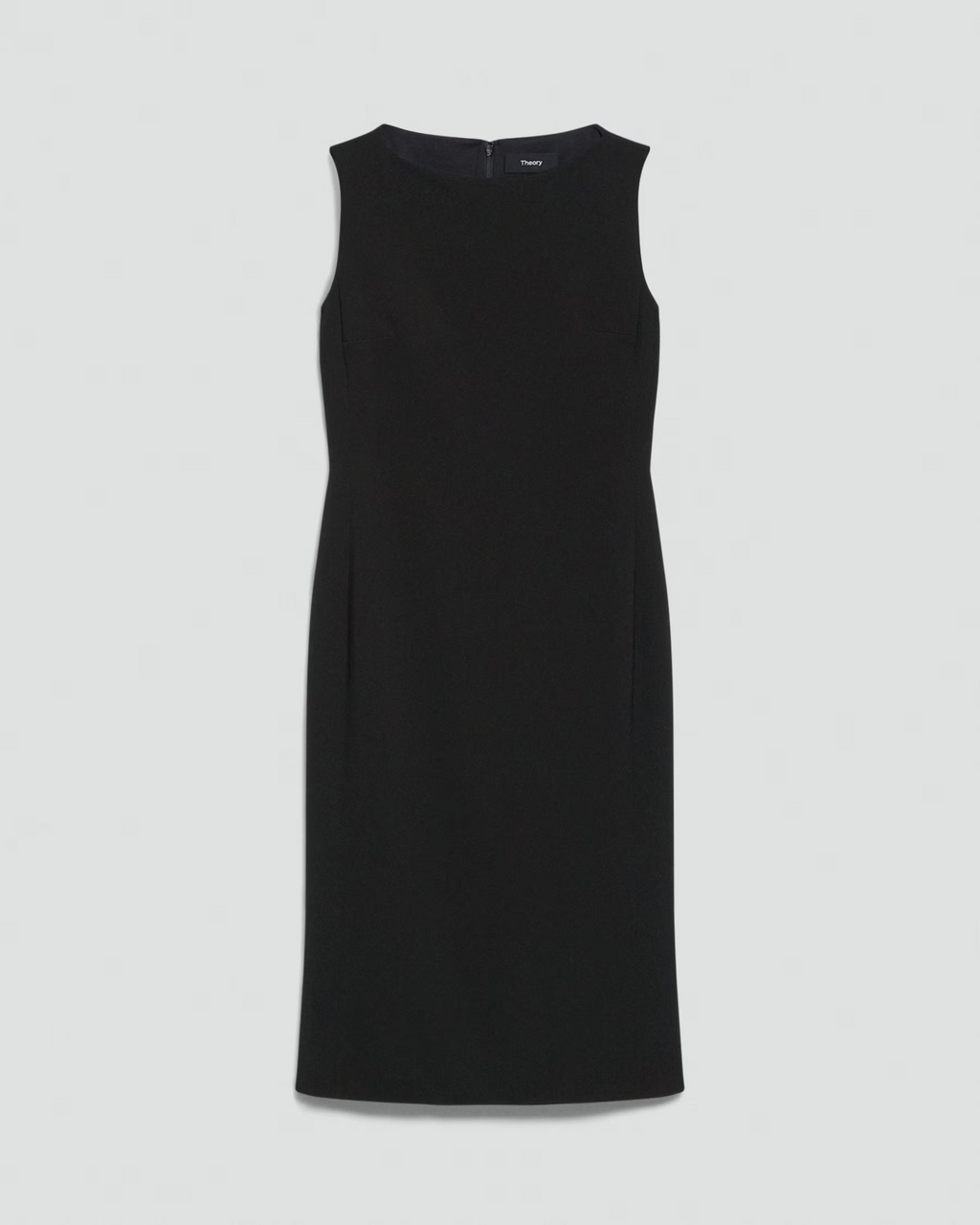 Sleeveless Bateau-Neck Flared Crepe Dress