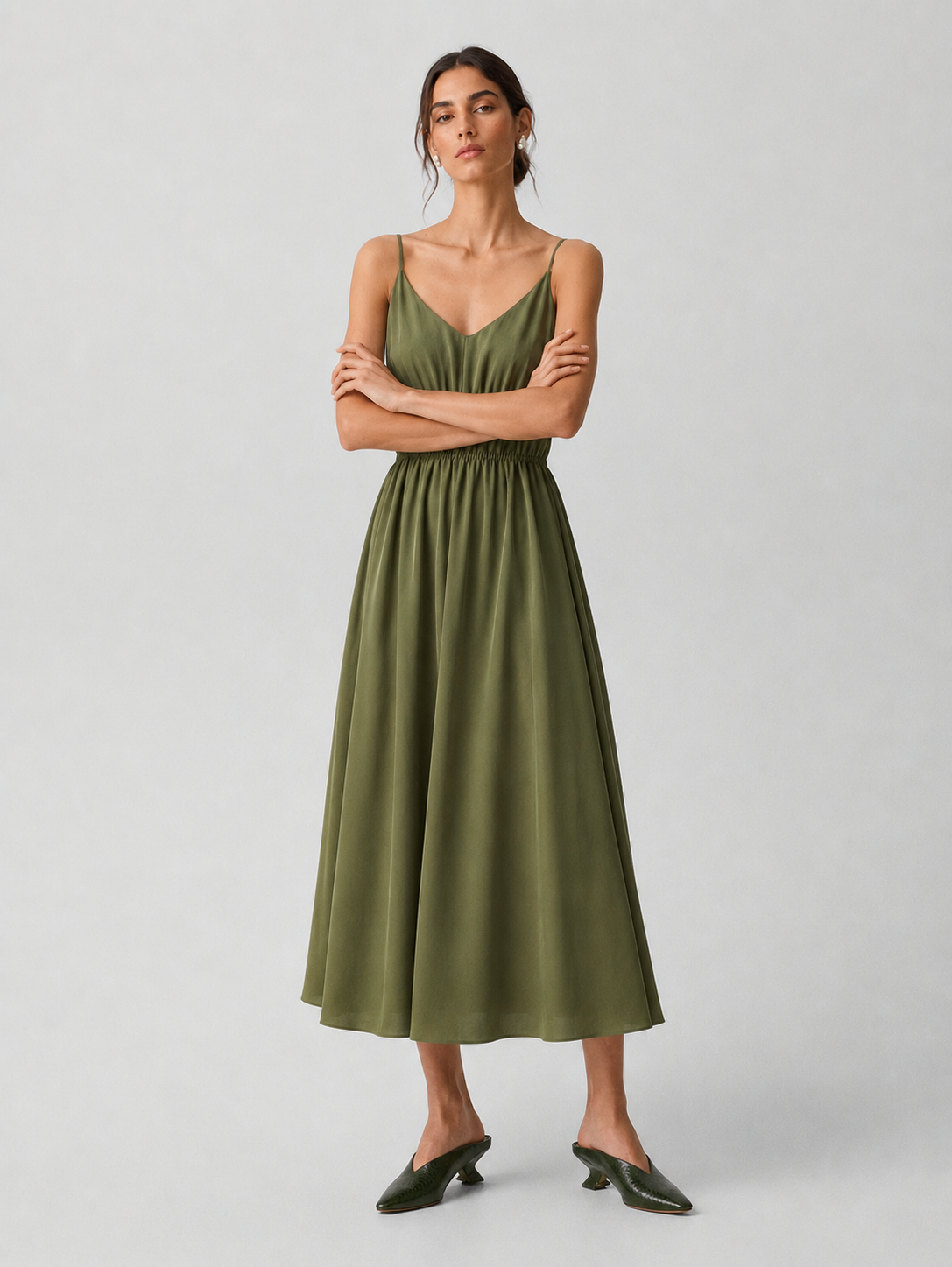 Belted Flared Shirt Dress