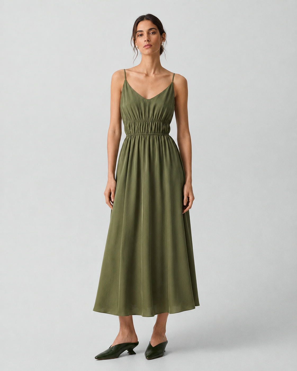 Belted Flared Shirt Dress
