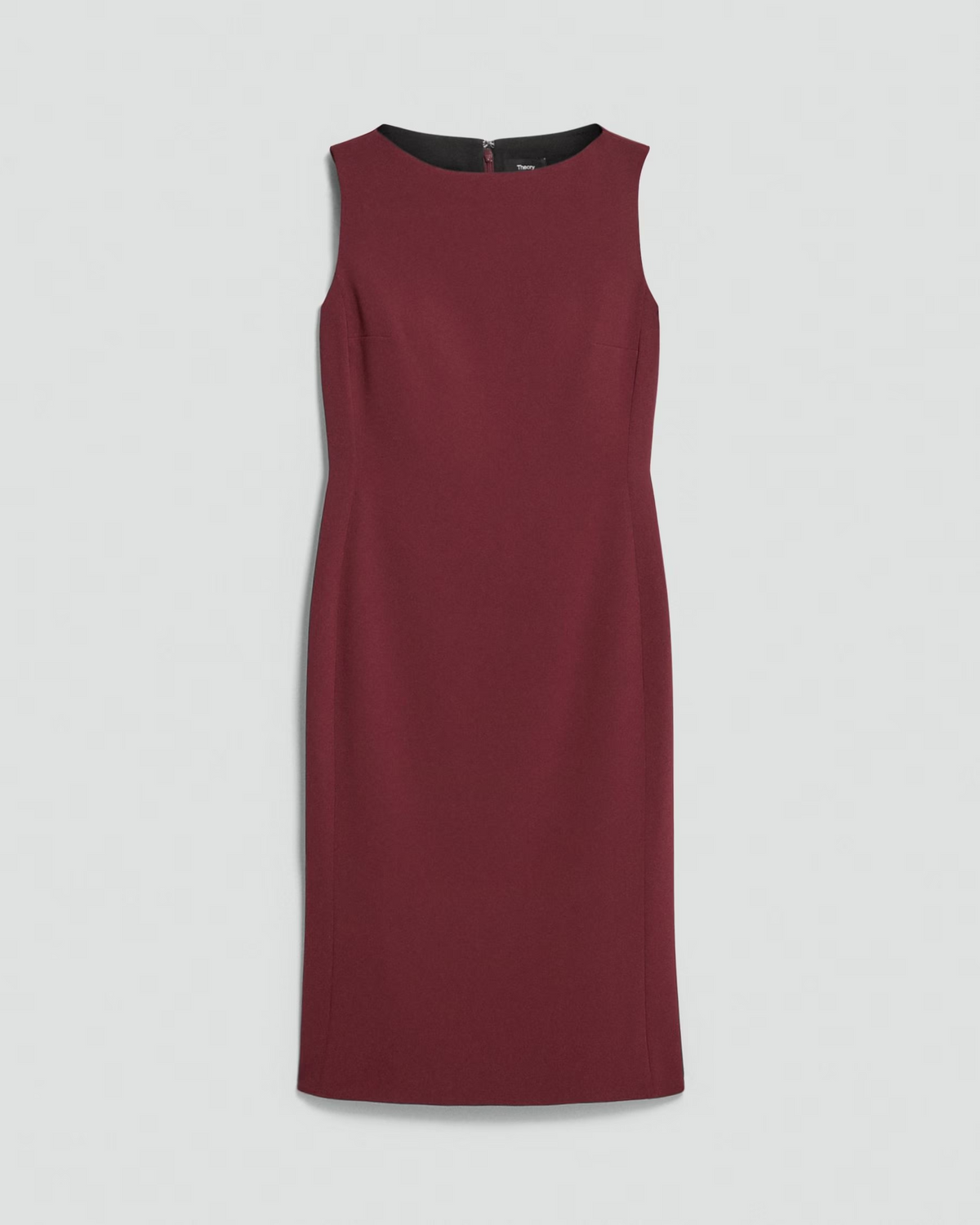 Sleeveless Bateau-Neck Flared Crepe Dress