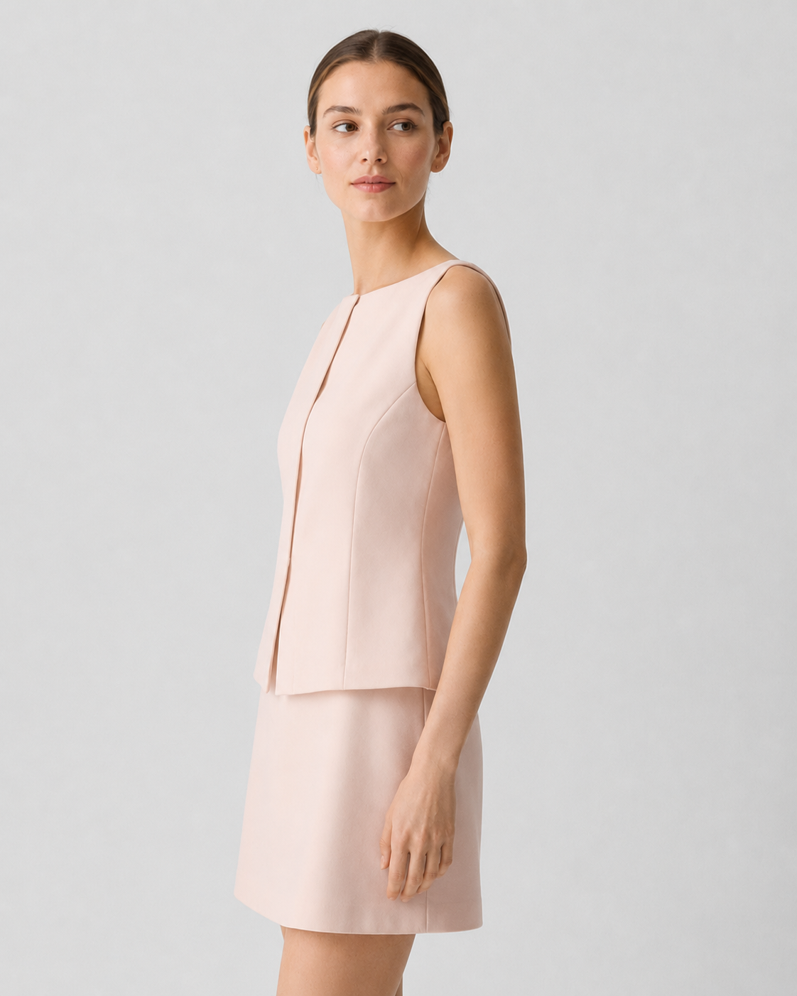 Sleeveless Boat-Neck A-Line Mini Dress