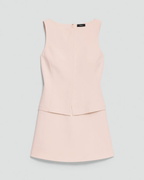 Sleeveless Boat-Neck A-Line Mini Dress