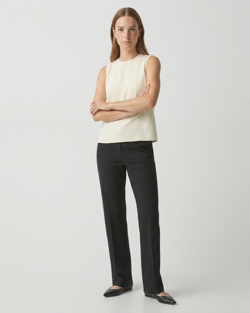 Sleeveless Silk Georgette Shell Top