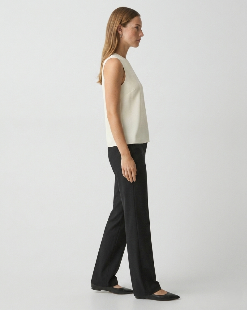 Sleeveless Silk Georgette Shell Top